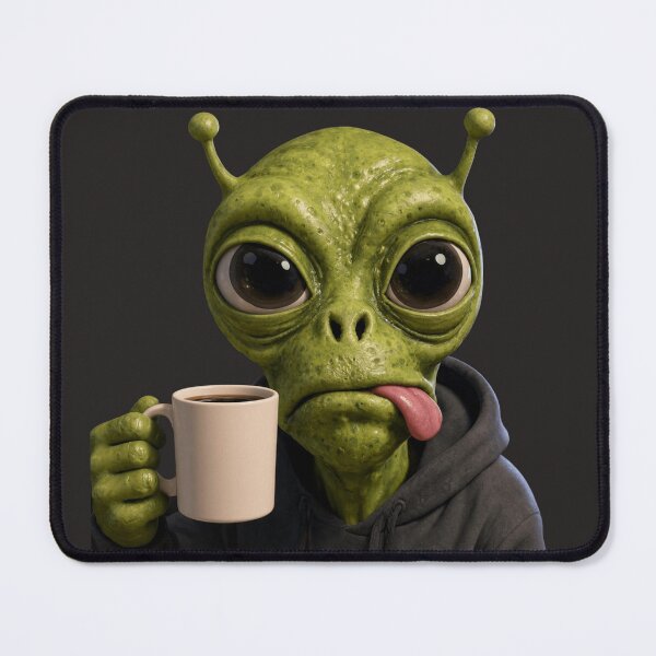 Item preview, Funny Alien Morning Coffee Mood designed and sold by charmaroundyou.