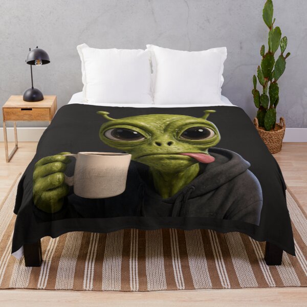 Item preview, Funny Alien Morning Coffee Mood designed and sold by charmaroundyou.