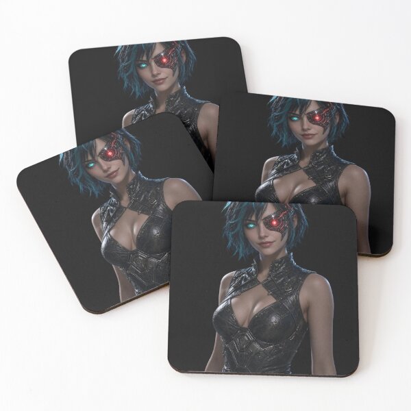 Item preview, Space Pirate Cyberpunk Female Captain Portrait Art designed and sold by EvolutionMerch.