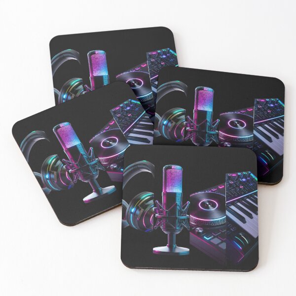 Item preview, Cyberpunk Neon DJ Studio Gear Vertical Panel designed and sold by LazyDayzCo.