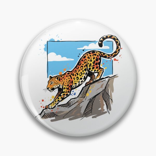 Item preview, Leopard Stretching Rock Sky Wildlife Art Print designed and sold by Merch by Das Design Studio.