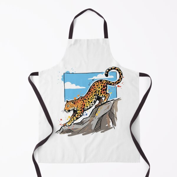 Item preview, Leopard Stretching Rock Sky Wildlife Art Print designed and sold by Merch by Das Design Studio.