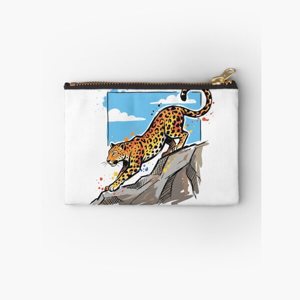 Item preview, Leopard Stretching Rock Sky Wildlife Art Print designed and sold by Merch by Das Design Studio.