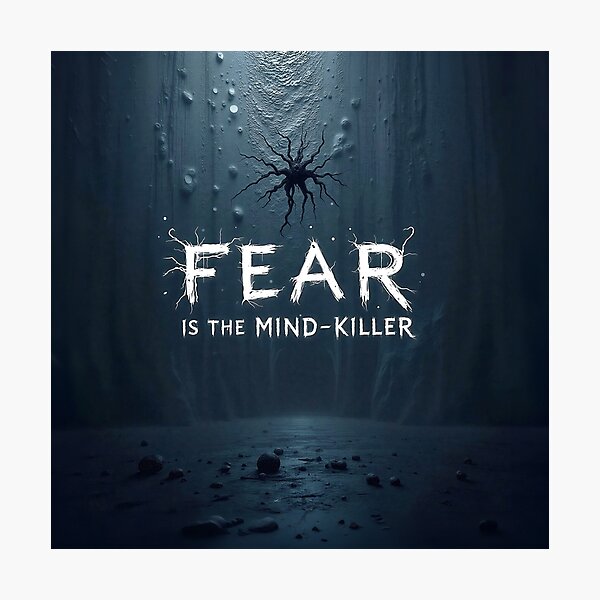 Item preview, Fear Is The Mind-Killer Quote Dark Horror Typography designed and sold by Marcu Ioachim.
