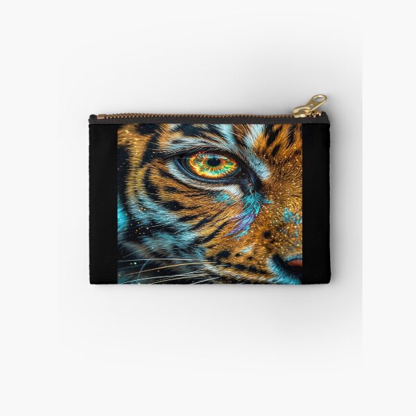 Item preview, Tiger Eye Neon Flame - Half Face Animal Artwork designed and sold by KingofHearts25.