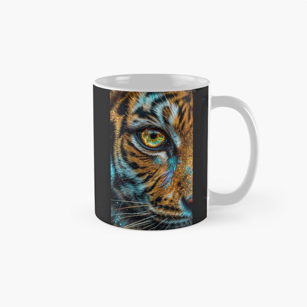 Item preview, Tiger Eye Neon Flame - Half Face Animal Artwork designed and sold by KingofHearts25.