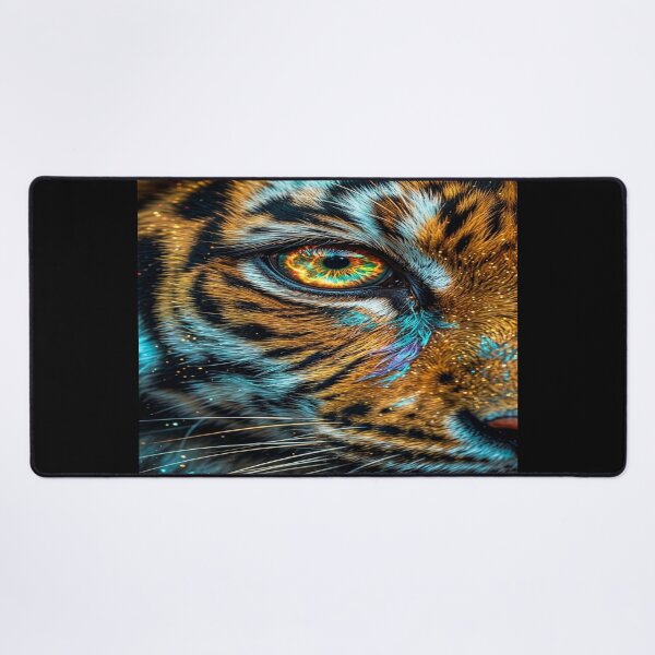 Item preview, Tiger Eye Neon Flame - Half Face Animal Artwork designed and sold by KingofHearts25.