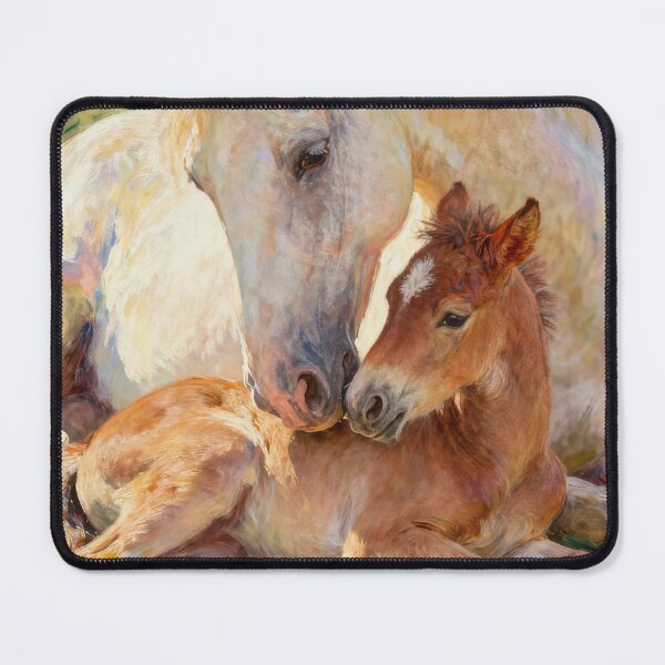 Item preview, Mother Horse and Foal Warm Embrace Impressionist designed and sold by KAMOCHI Art.