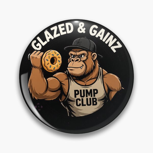 Item preview, Funny Gym Shirt Glazed And Gainz Pump Club Shirt | Gorilla Lifting Donut Workout Tee | Lift Eat Repeat Fitness Gift For Him designed and sold by StrongEveryDayStore.