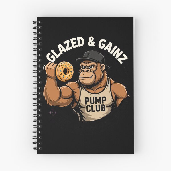 Item preview, Funny Gym Shirt Glazed And Gainz Pump Club Shirt | Gorilla Lifting Donut Workout Tee | Lift Eat Repeat Fitness Gift For Him designed and sold by StrongEveryDayStore.