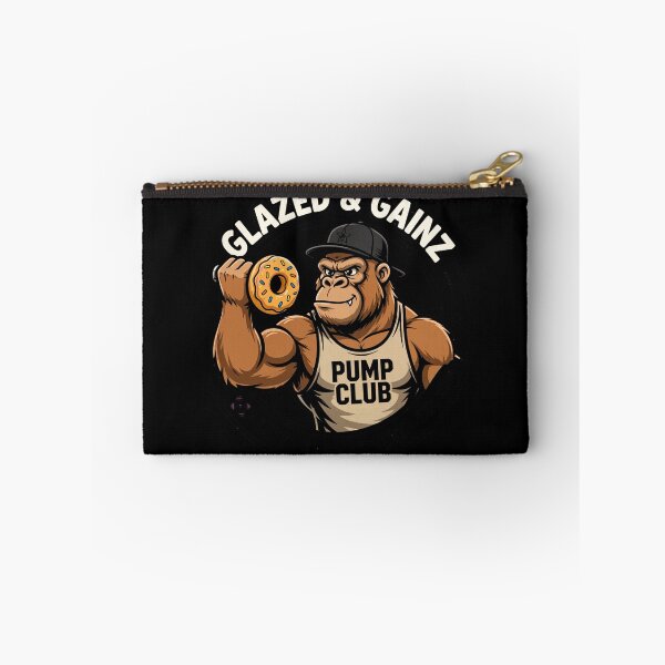 Item preview, Funny Gym Shirt Glazed And Gainz Pump Club Shirt | Gorilla Lifting Donut Workout Tee | Lift Eat Repeat Fitness Gift For Him designed and sold by StrongEveryDayStore.