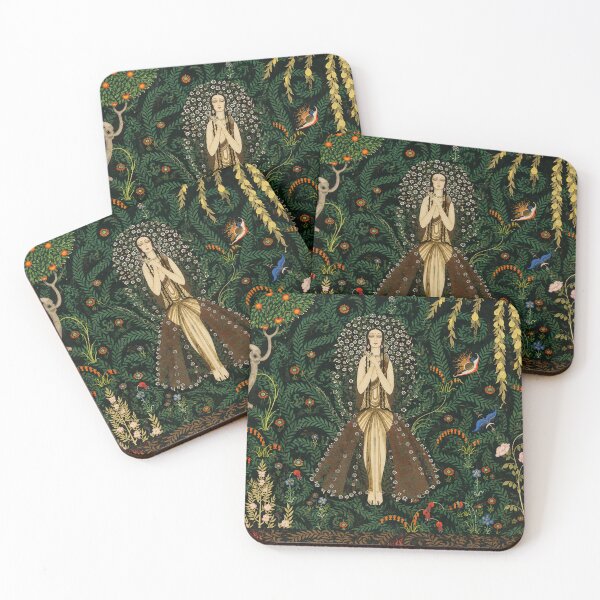Item preview, recreate this image in high resolution and sharpen the image. colorize using an art nouveau palette . keep the same tone designed and sold by RickE.