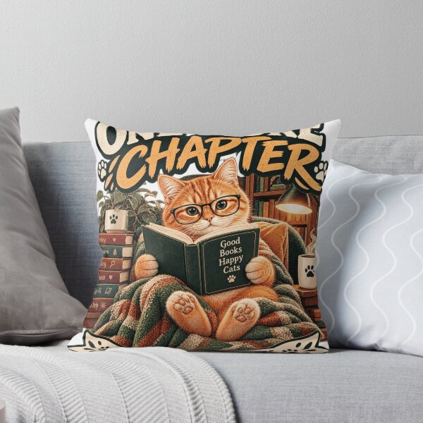 Item preview, One More Chapter  Book Lover Cat  Cozy Reading Cat Design designed and sold by TeeVibeHaus.