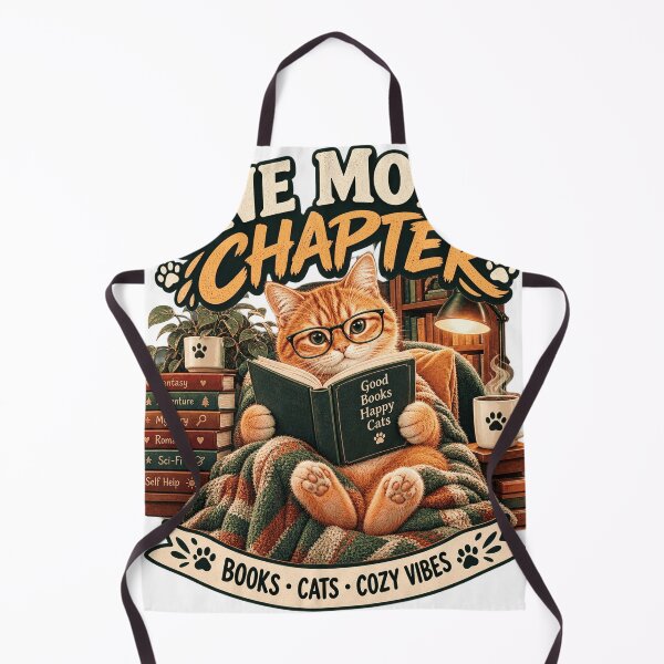 Item preview, One More Chapter  Book Lover Cat  Cozy Reading Cat Design designed and sold by TeeVibeHaus.