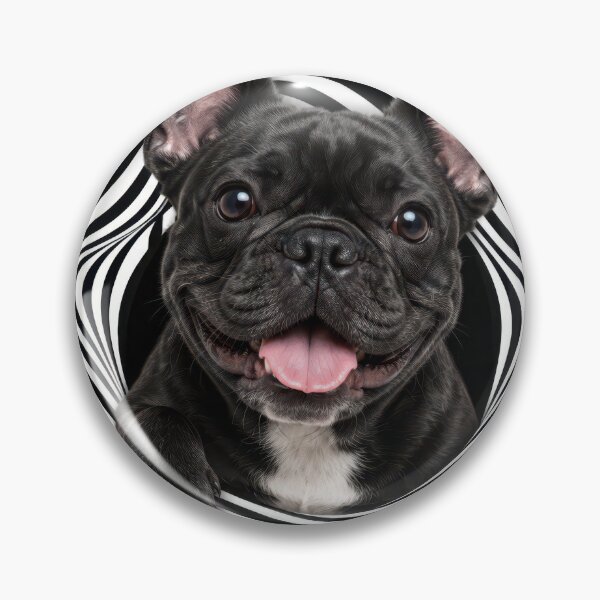 Item preview, French Bulldog in am Optical Illusion Striped Hole designed and sold by Maria Dryfhout.