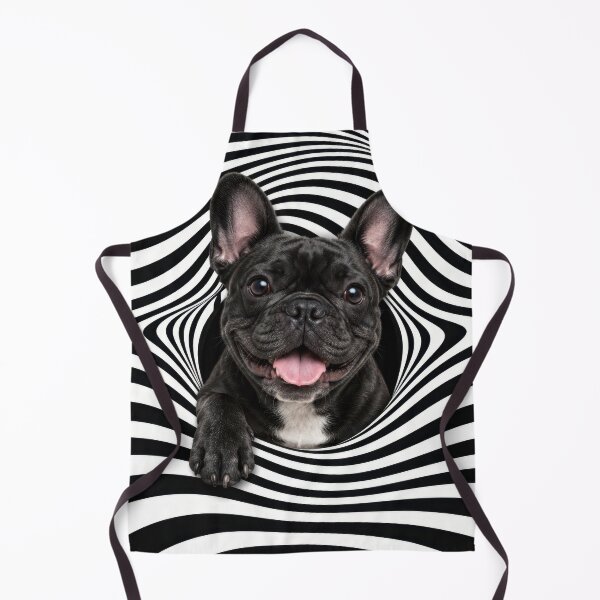 Item preview, French Bulldog in am Optical Illusion Striped Hole designed and sold by Maria Dryfhout.