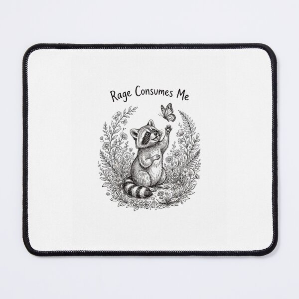 Item preview, Funny cute Rage Consumes Me Raccoon with Flowers Humor designed and sold by Byhergawaa.