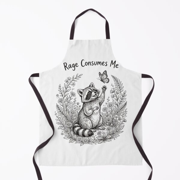 Item preview, Funny cute Rage Consumes Me Raccoon with Flowers Humor  designed and sold by Byhergawaa.