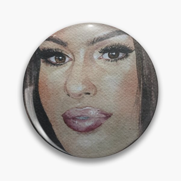 Item preview, Original Watercolor Glamour Brunette Portrait designed and sold by SlavaArt.