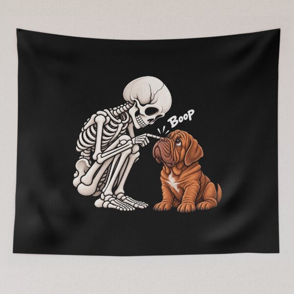 Item preview, Funny Skeleton Dogue de Bordeaux Dog Boop Halloween Design Mom Dad designed and sold by rafaeltto.