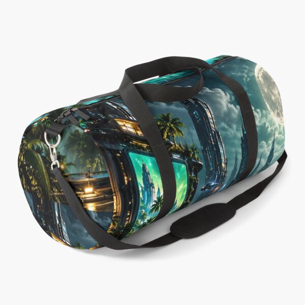 Item preview, Futuristic Cyberpunk City Under Full Moon – Sci-Fi Space City designed and sold by IRON SIREN.