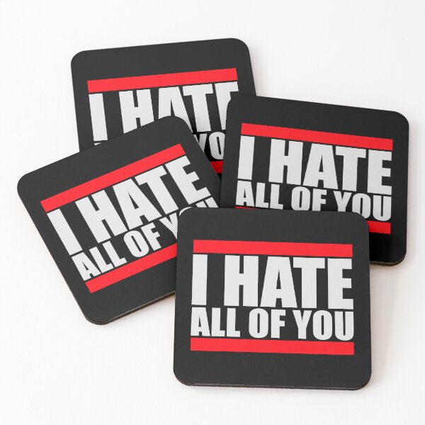 Item preview, I hate all of you Funny Antisocial Quote Logo Text designed and sold by shirt-o-mat.