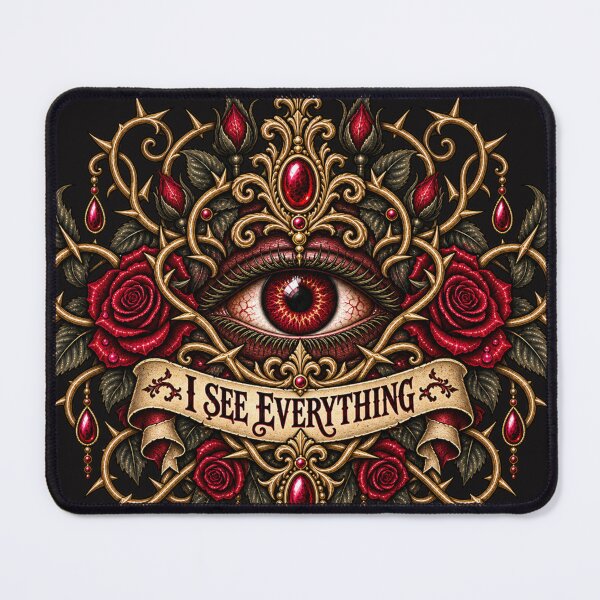 Item preview, I See Everything Gothic Eye & Red Rose Design designed and sold by MetaModel Editions.