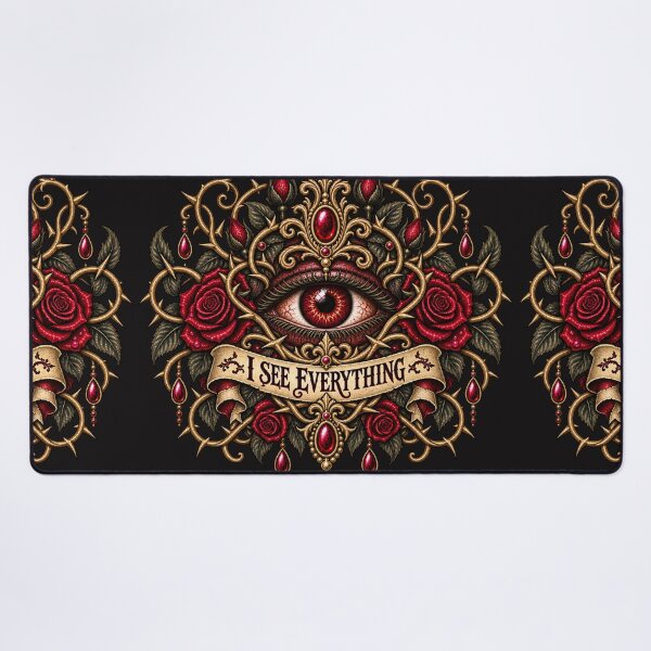 Item preview, I See Everything Gothic Eye & Red Rose Design designed and sold by MetaModel Editions.