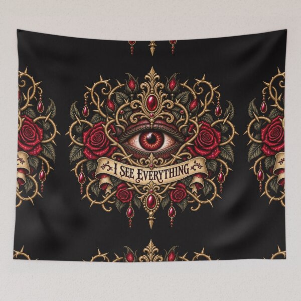 Item preview, I See Everything Gothic Eye & Red Rose Design designed and sold by MetaModel Editions.