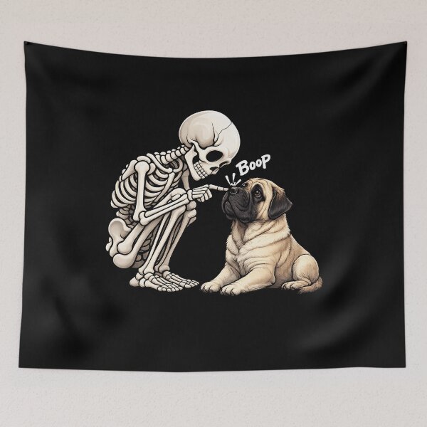 Item preview, Funny Skeleton English Mastiff Dog Boop Halloween Design Mom Dad designed and sold by rafaeltto.