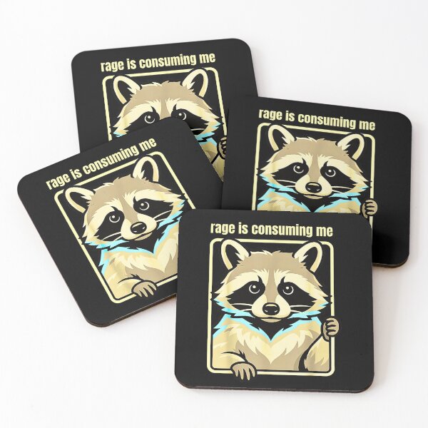 Item preview, Funny cute Rage Consumes Me Raccoon with Flowers Humor  designed and sold by Byhergawaa.