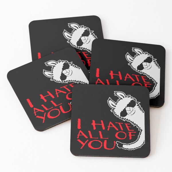 Item preview, I hate all of you Funny Antisocial Llama Sunglasses Text designed and sold by shirt-o-mat.