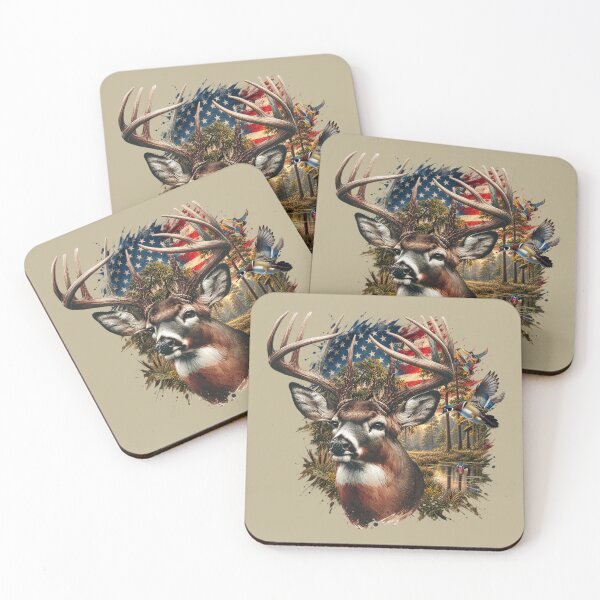 Item preview, Patriotic Americana Whitetail Deer Country Landscape designed and sold by LifeCrush.