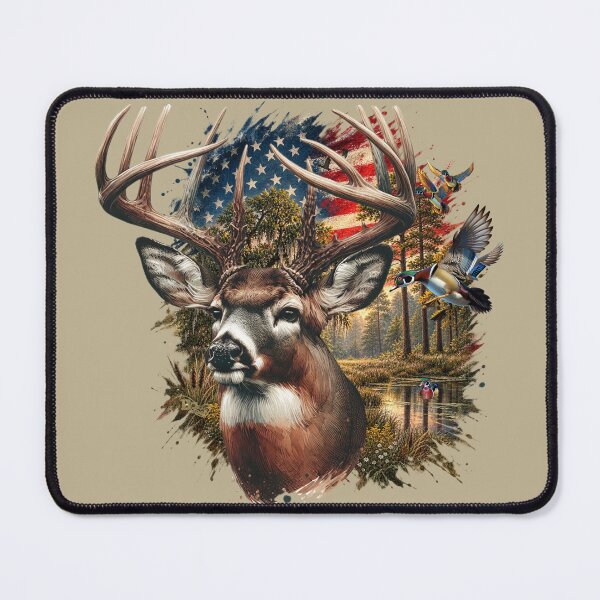 Item preview, Patriotic Americana Whitetail Deer Country Landscape designed and sold by LifeCrush.