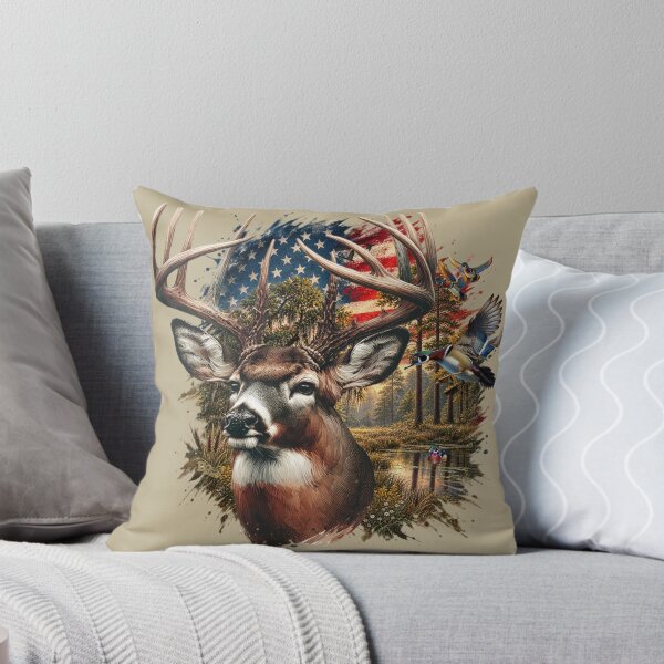 Item preview, Patriotic Americana Whitetail Deer Country Landscape designed and sold by LifeCrush.