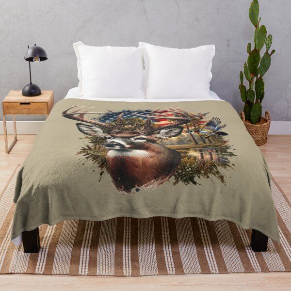 Item preview, Patriotic Americana Whitetail Deer Country Landscape designed and sold by LifeCrush.
