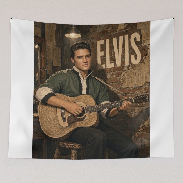 Item preview, Elvis Presley Backstage The King Nostalgic Wall Art Poster designed and sold by ElvisVintagePosters.