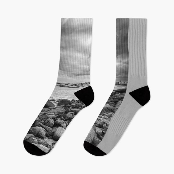 Item preview, The Rocky Path to the Shore: Monochrome Coastline In South Africa designed and sold by Faith Based Decor & Art &Gifts.