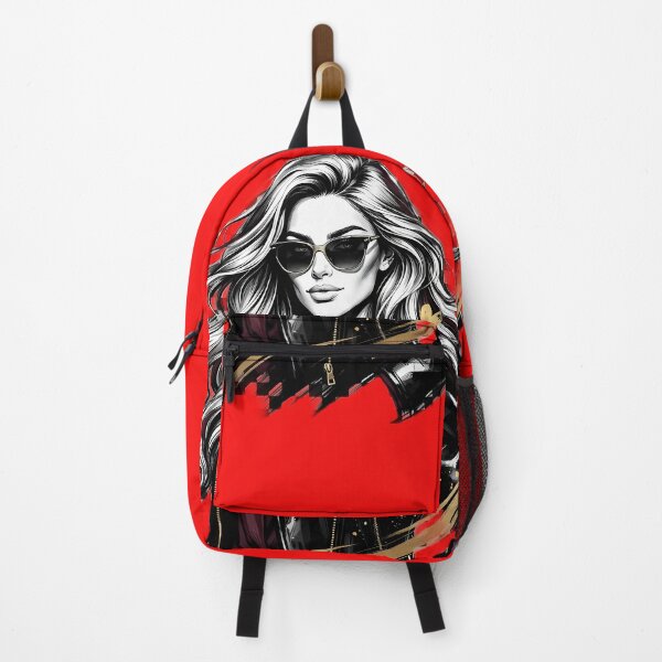 Item preview, Badass Chic - Biker Girl Leather Jacket & Golden Heart Portrait designed and sold by SupernovaNote.