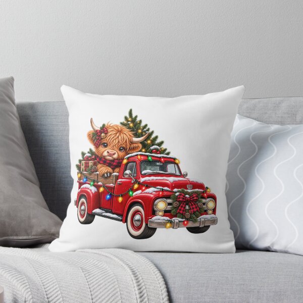Item preview, Hallmark Red Truck Highland Cow  designed and sold by TheCurioCabinet.