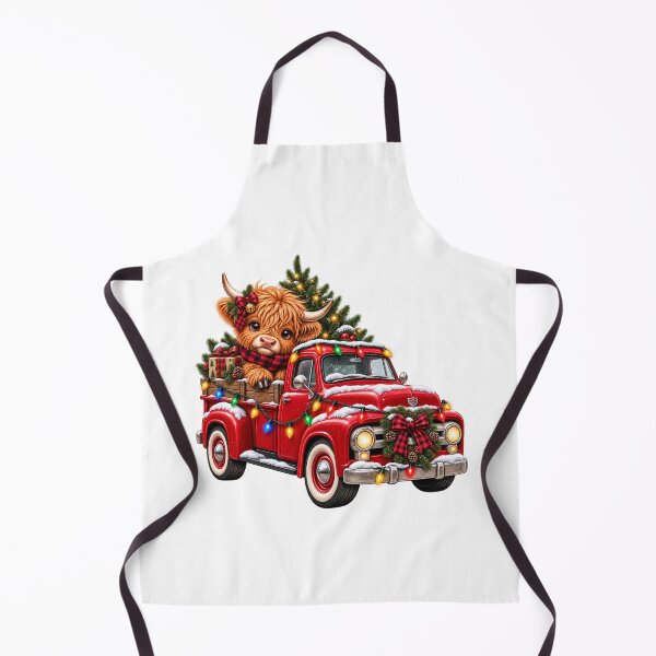 Item preview, Hallmark Red Truck Highland Cow designed and sold by TheCurioCabinet.