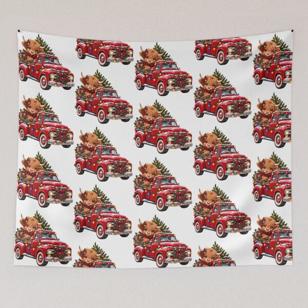 Item preview, Hallmark Red Truck Highland Cow  designed and sold by TheCurioCabinet.