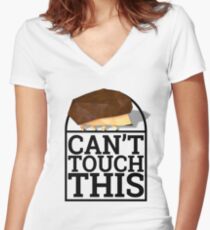 Low Poly Hedgehog - Can't Touch This Women's Fitted V-Neck T-Shirt