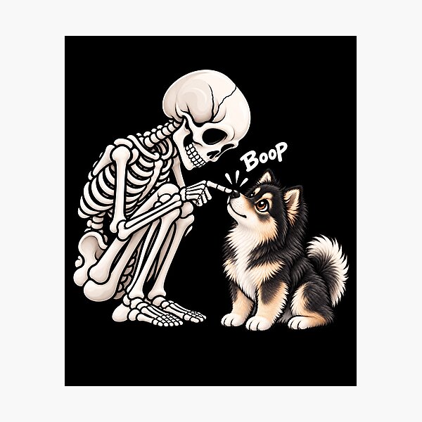 Item preview, Funny Skeleton Finnish Lapphund Dog Boop Halloween Design Mom Dad designed and sold by rafaeltto.