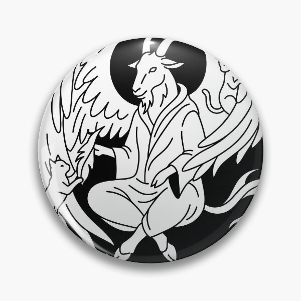 Item preview, Winged Goat Deity Line Art With Cats designed and sold by Ranpict.