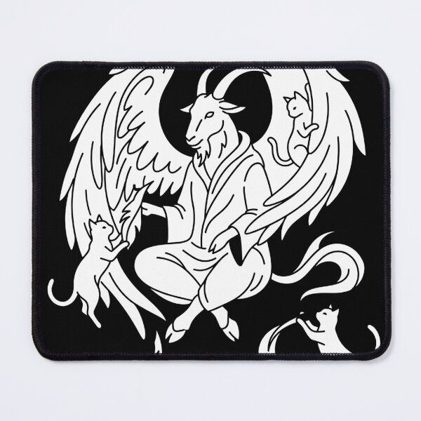 Item preview, Winged Goat Deity Line Art With Cats designed and sold by Ranpict.