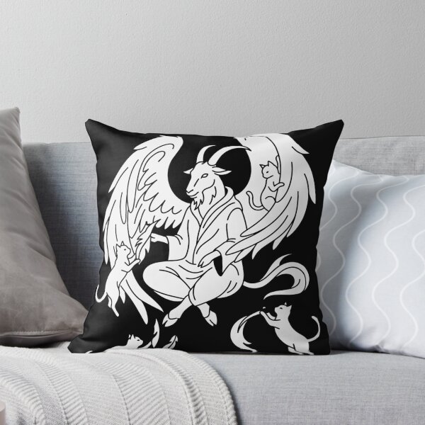 Item preview, Winged Goat Deity Line Art With Cats designed and sold by Ranpict.