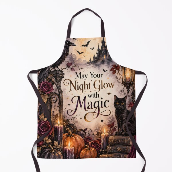 Item preview, May Your Night Glow with Magic – Gothic Halloween Raven & Black Cat designed and sold by blankTeeShirt.