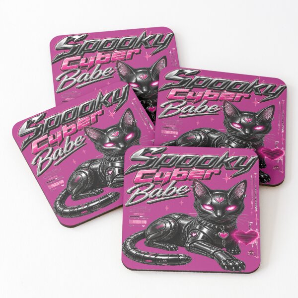 Item preview, Spooky Cyber Babe Y2K Metallic Cat designed and sold by BriSher.