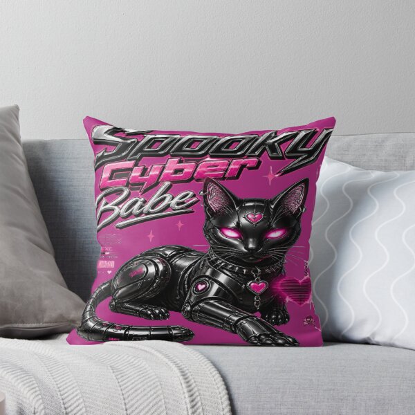 Item preview, Spooky Cyber Babe Y2K Metallic Cat designed and sold by BriSher.